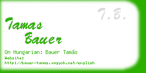 tamas bauer business card